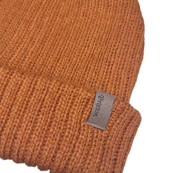 Brixton NWT Women's Alison Beanie Knit Hat Burnt Orange with Faux Fur Pom Pom - Picture 4 of 8